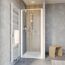 Moderne Duschkabine mit Regendusche und Handbrause