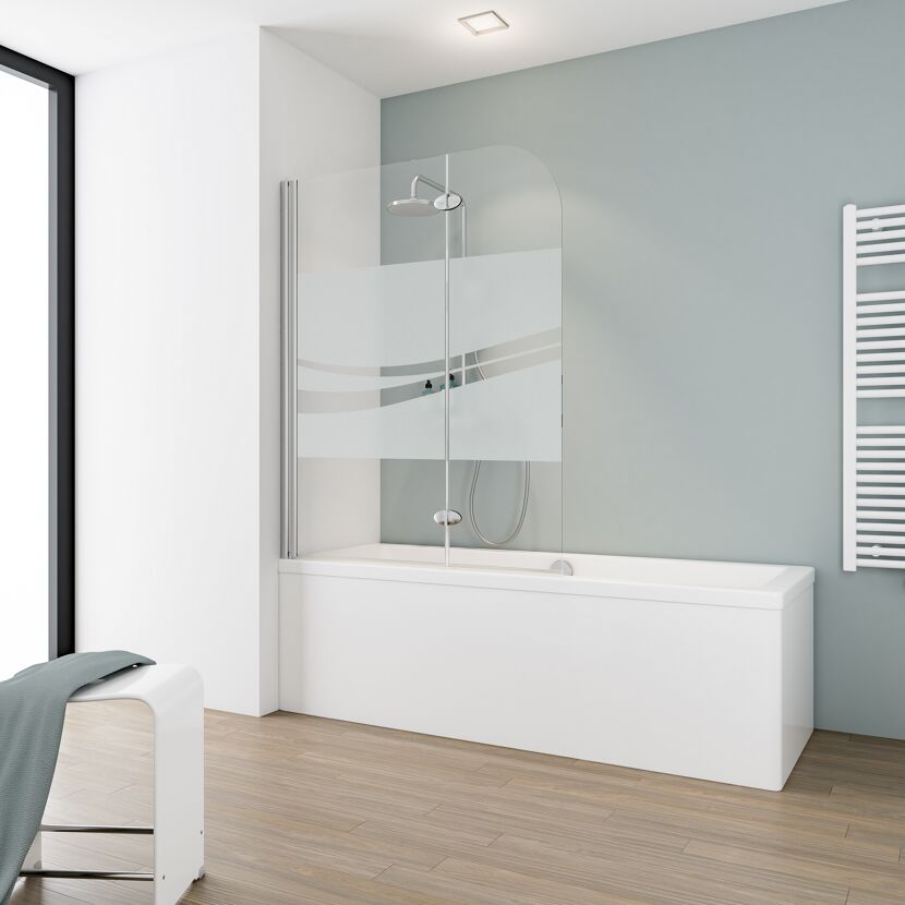 Badewanne mit Duschabtrennung