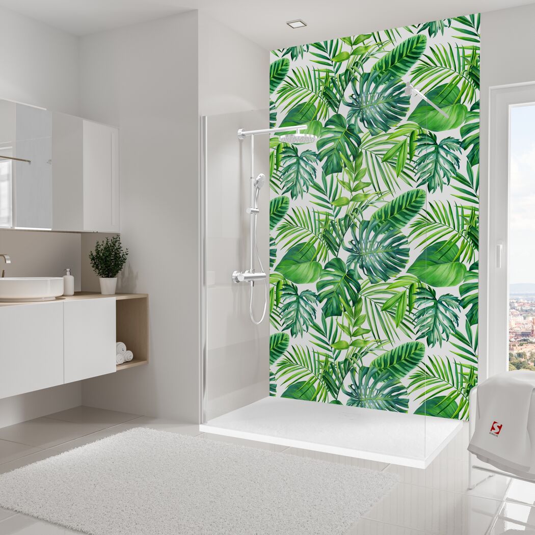 Duschrückwand 'DecoDesign' Hochglanz Foto Palmenblätter 150 x 255 cm
