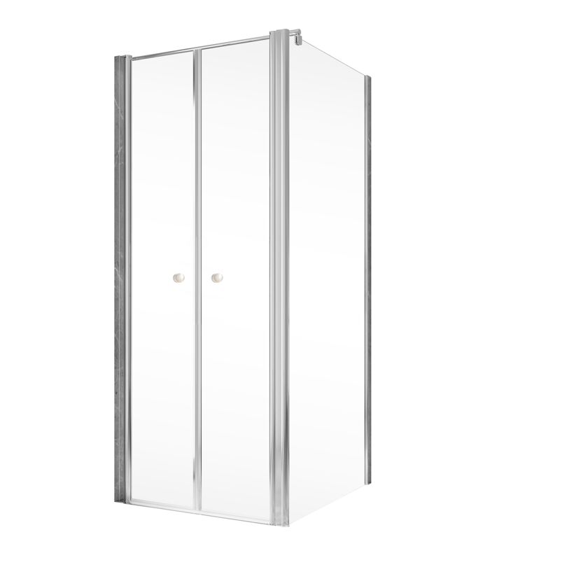 Pendeltür mit Seitenwand 'Garant 2.0' Chromoptik für Duschwanneneinbaumaß 780 - 800 / 775 - 800 mm