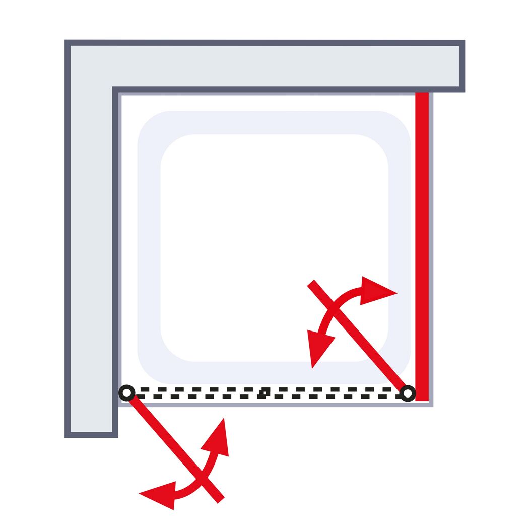 Pendeltür mit Seitenwand 'Garant 2.0' Chromoptik für Duschwanneneinbaumaß 780 - 800 / 775 - 800 mm