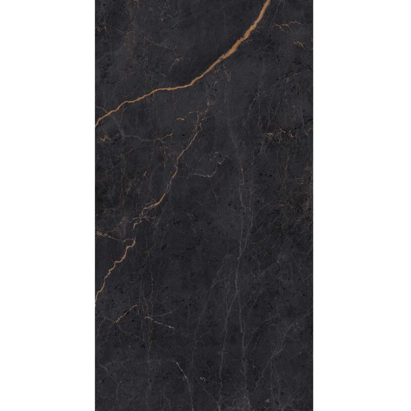 Schwarze Marmorplatte mit kupferfarbenen Adern