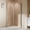 Duschkabine mit Duschkopf und Handbrause in modernem Badezimmer
