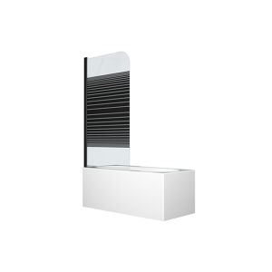 Badewannenfaltwand schwarz 1-teilig 75 x 140 cm