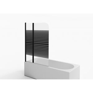 Badewannenfaltwand Glas schwarz 2-teilig 100 x 140 cm