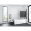 Badewannenfaltwand Glas schwarz 2-teilig 100 x 140 cm