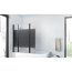 Badewannenfaltwand Glas schwarz 3-teilig 125 x 140 cm