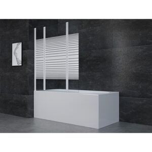 Badewannenfaltwand weiß 3-teilig 125 x 140 cm