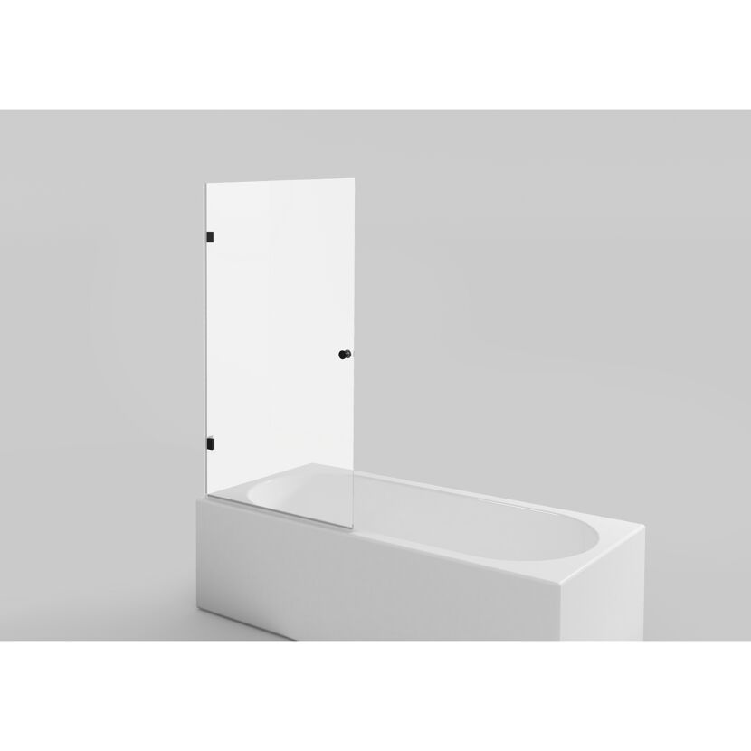 Badewanne mit teilweiser Duschabtrennung aus Glas