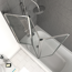 Badewannenfaltwand silbern 3-teilig 125 x 143 cm
