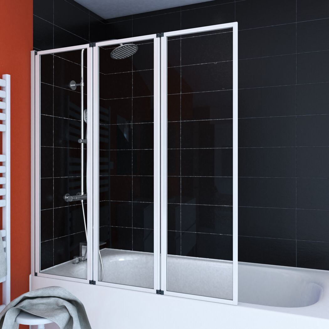 Badewanne mit Duschabtrennung Triple White