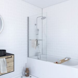 Badewannenfaltwand silbern 1-teilig 85 x 150 cm