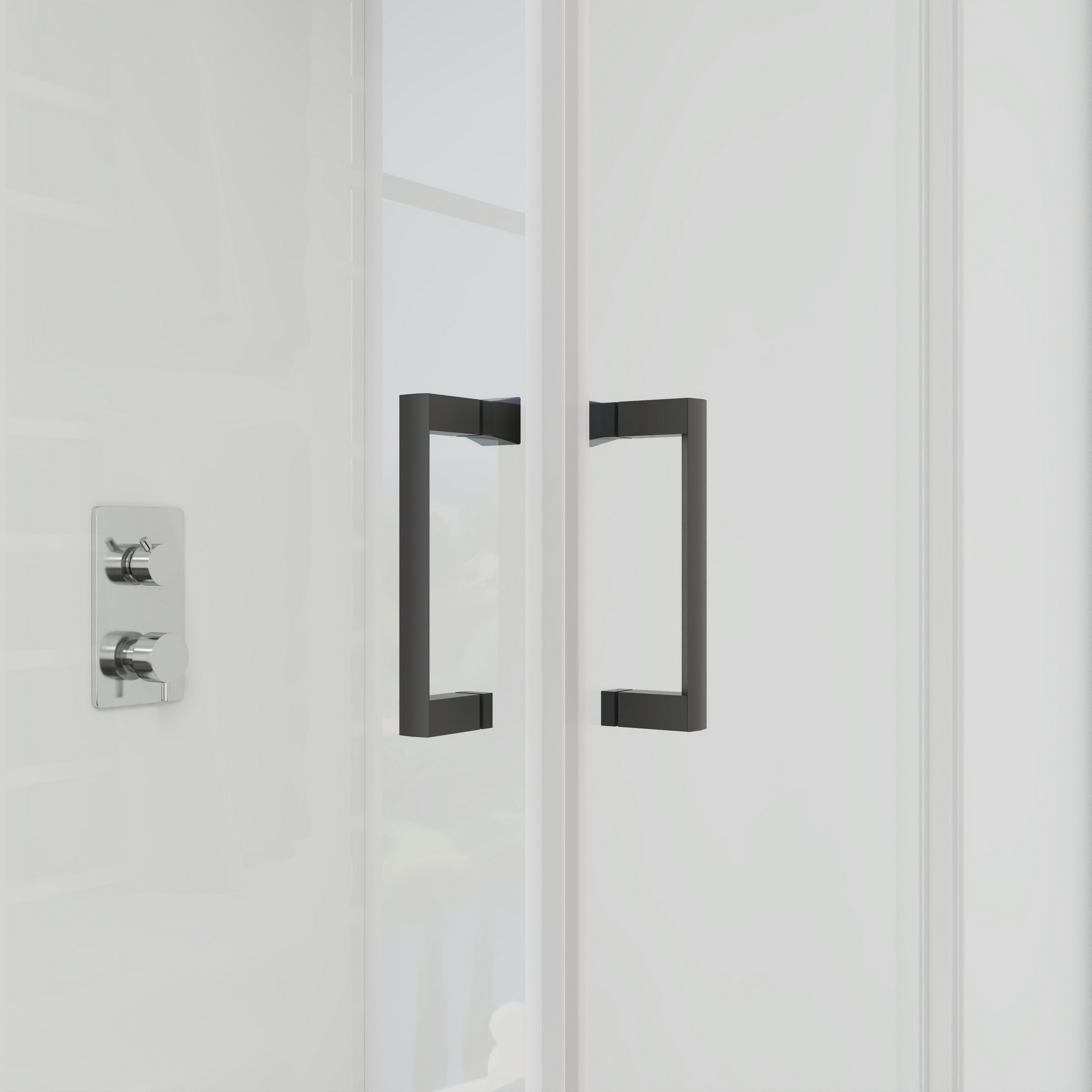 Eckdusche schwarz 90 x 90 x 200 cm