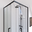 Eckdusche schwarz 90 x 90 x 200 cm