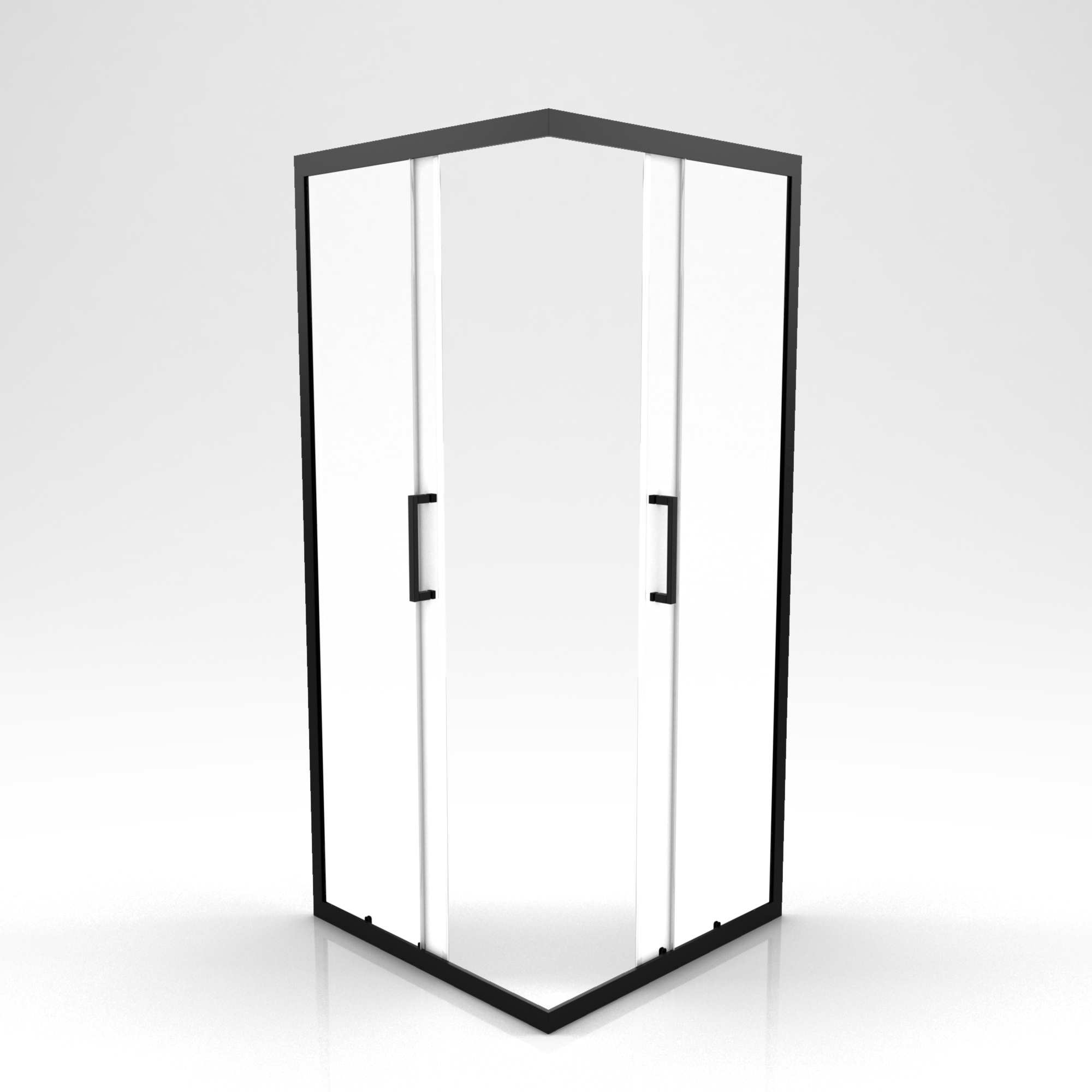 Eckdusche schwarz 90 x 90 x 200 cm