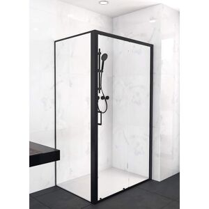 Duschkabine mit Schiebetür schwarz 120 x 200 x 80 cm