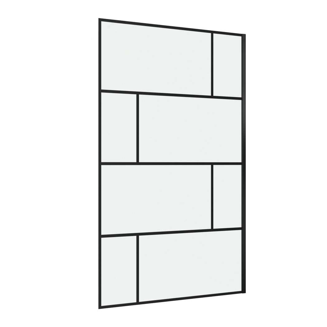 Duschwand Walk In 120 Bricks black