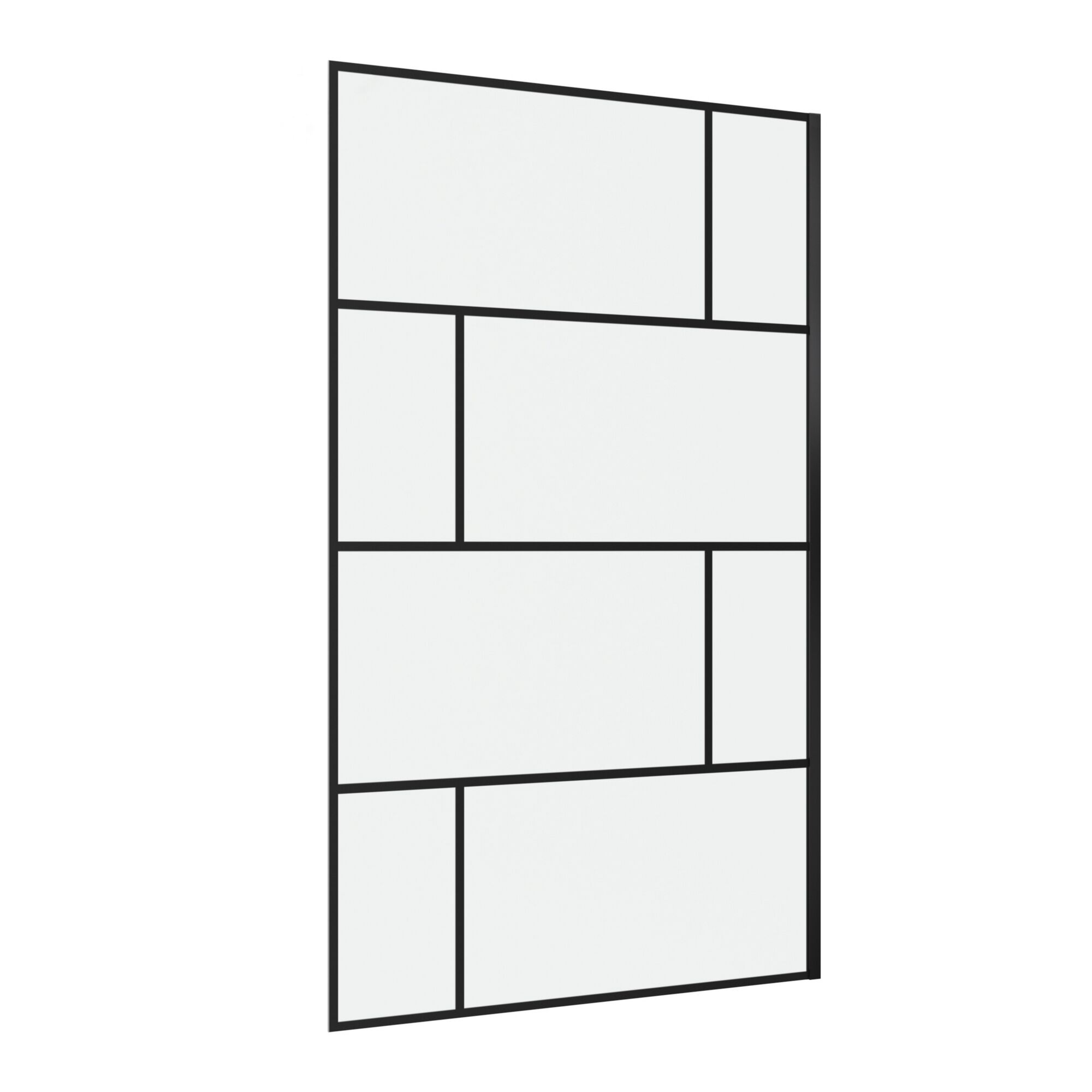 Duschwand Walk In 120 Bricks black