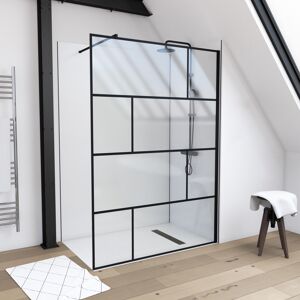 Walk-in-Dusche vollgerahmt schwarz, 140 x 195 cm