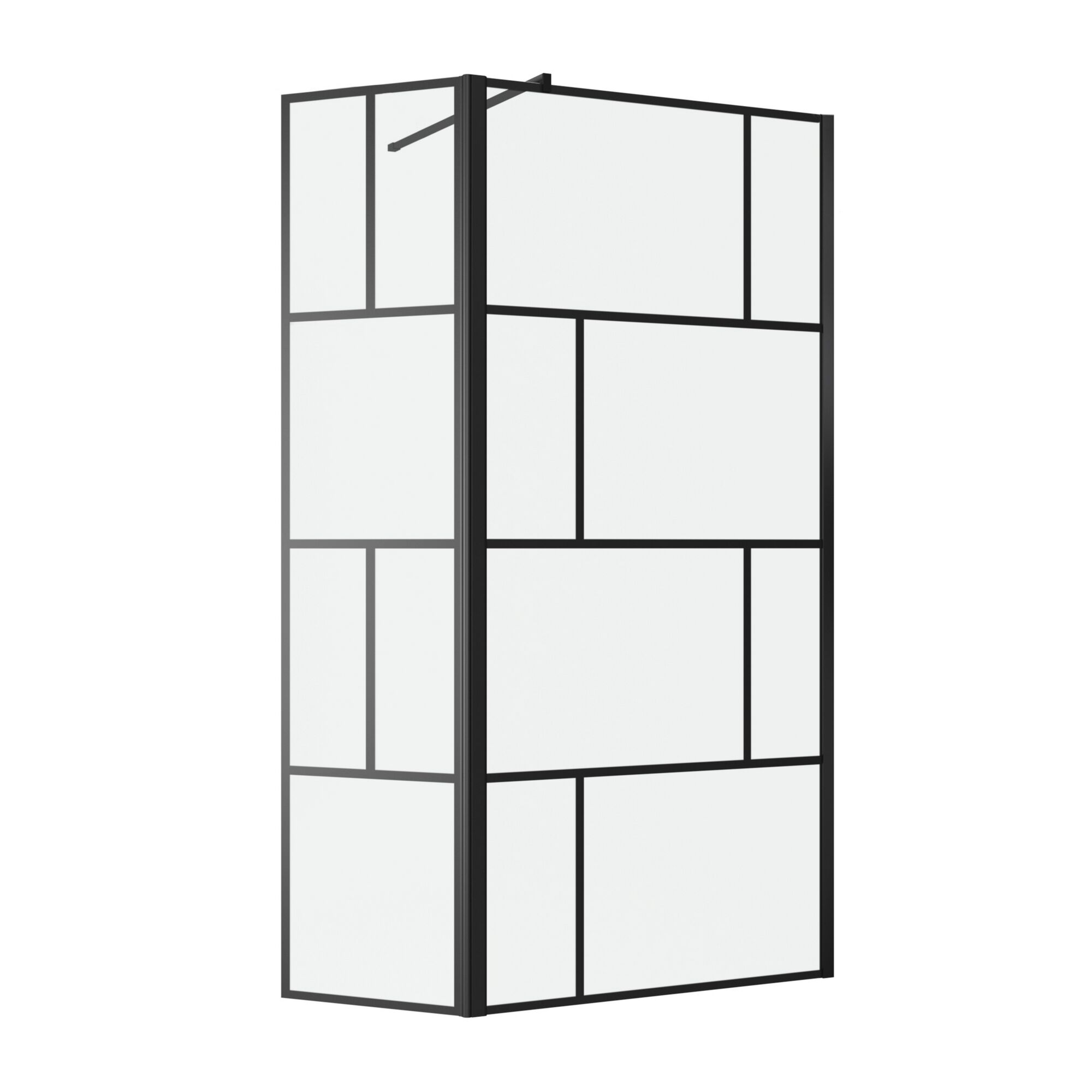 Duschkabine mit schwarzem Rahmen