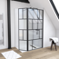 Walk-in-Dusche vollgerahmt schwarz, 90 x 40 x 195 cm