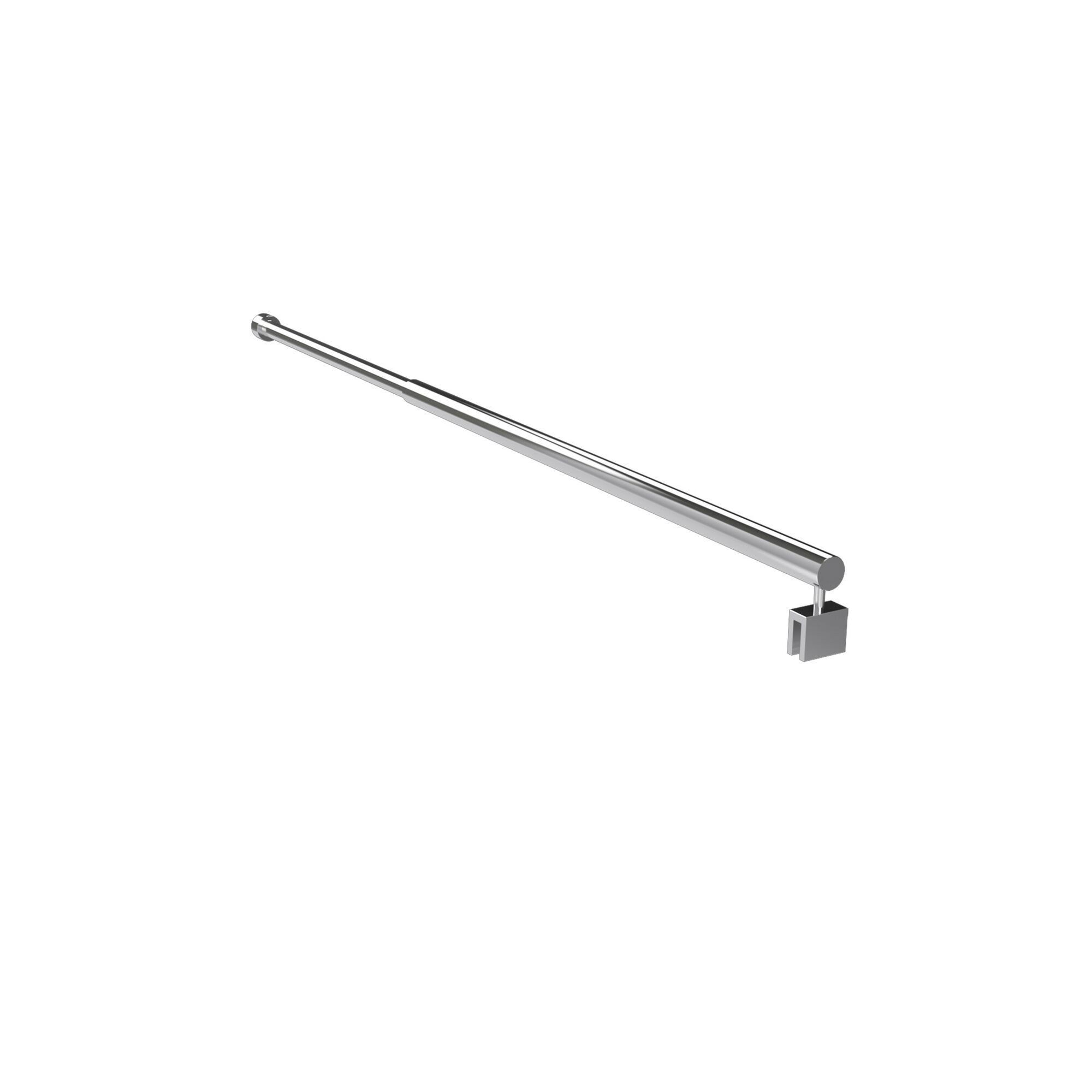 Ausziehbare, silberfarbene Kleiderstange Parma