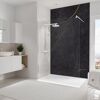 Duschrückwand 'DecoDesign' Softtouch Stein Marmor-Anthrazit-Gold 255 x 150 cm