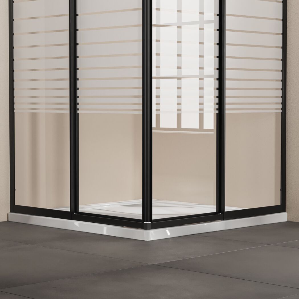 Duschkabine MEIKE Eckeinstieg 90 x 180 cm, schwarz