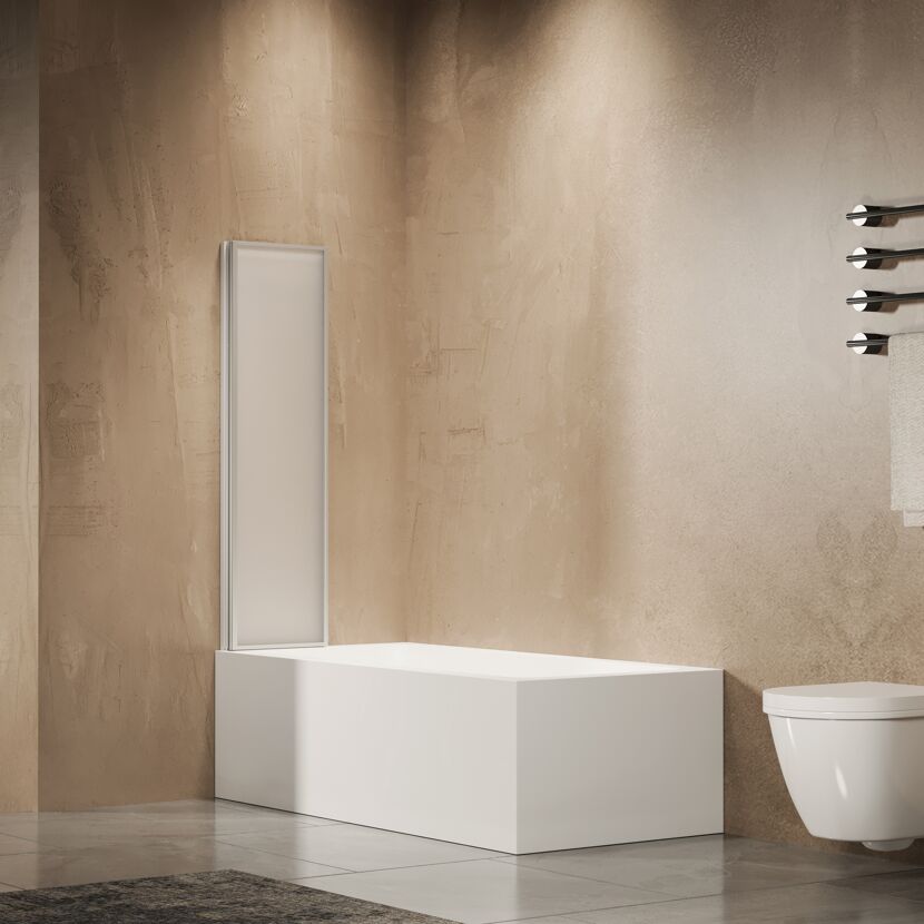 Badewannenfaltwand 'Jana' silbern 3-teilig 120 x 140 cm