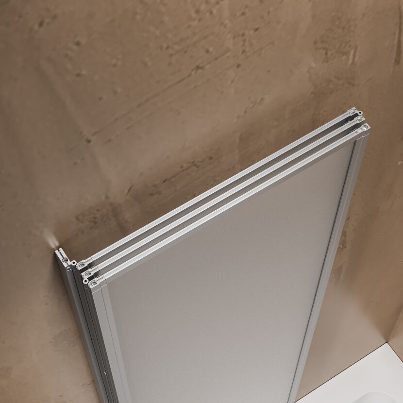 Badewannenfaltwand 'Jana' silbern 3-teilig 120 x 140 cm