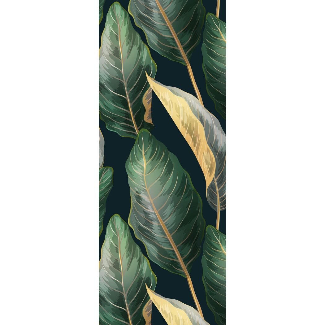 Duschrückwand 'DecoDesign' Softtouch Tropenblätter-Gold 100 x 255 cm