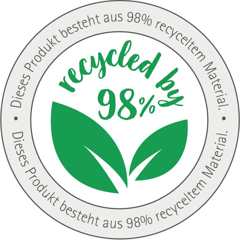 Produkt aus 98% recyceltem Material