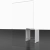 Glasplatte mit weißem Barhocker