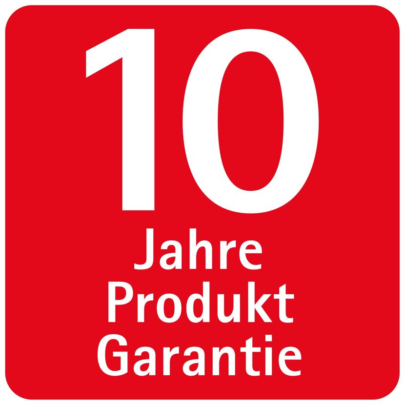 10 Jahre Produktgarantie