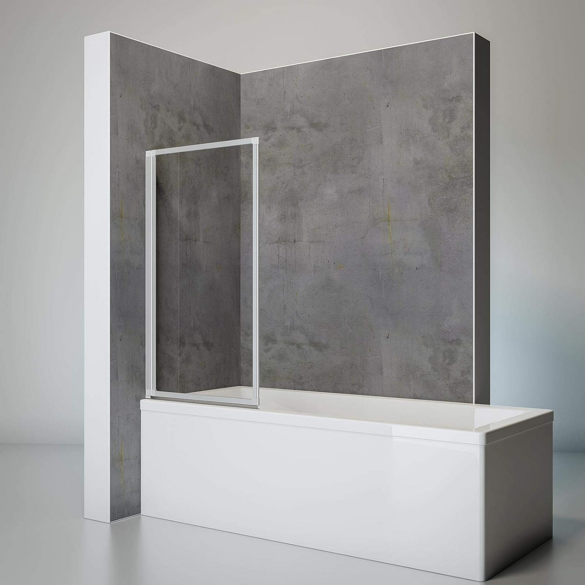 Badewannenaufsatz 'Komfort' Echtglas alu-natur 70 x 121 cm 1-teilig + product picture