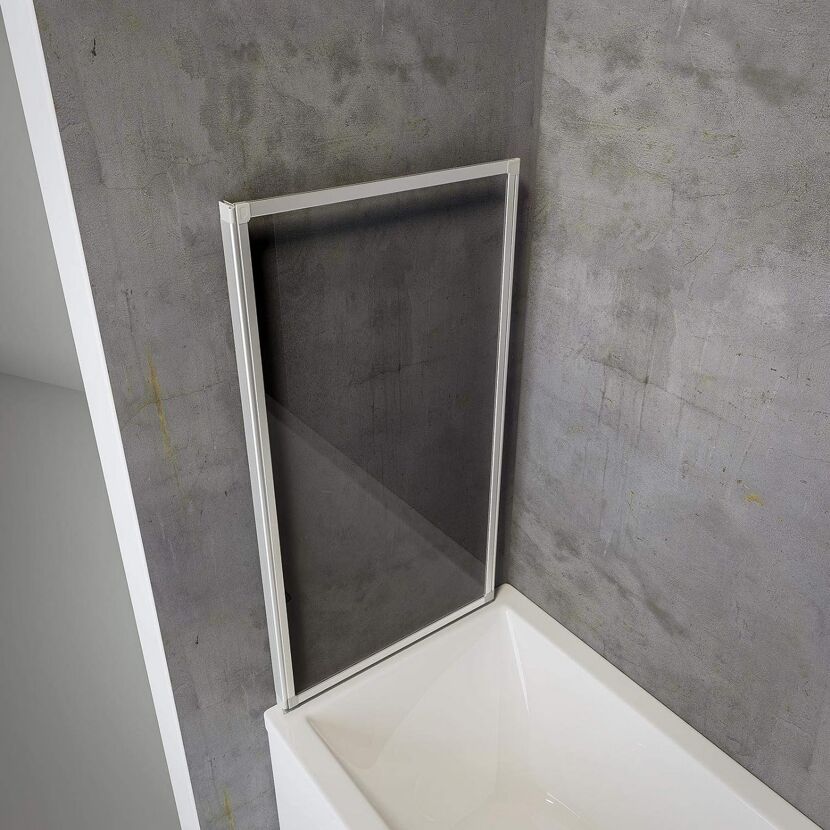 Badewannenaufsatz 'Komfort' Echtglas alu-natur 70 x 121 cm 1-teilig