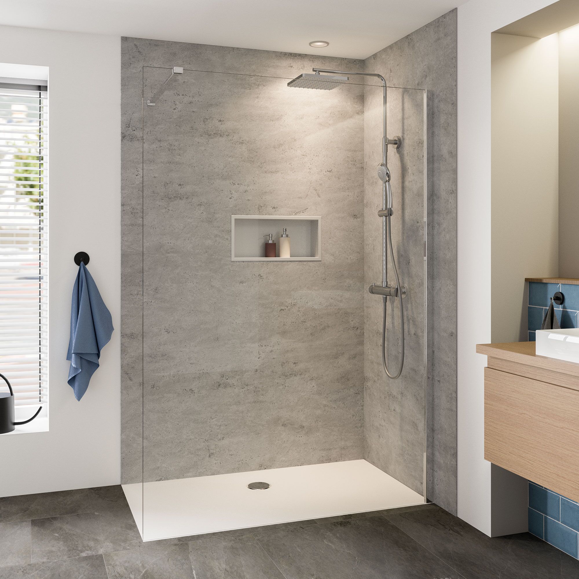 Duschkabine mit Regendusche