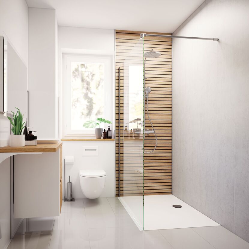 Modernes Badezimmer mit ebenerdiger Dusche