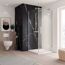 Moderne Dusche mit schwarzer Marmorwand