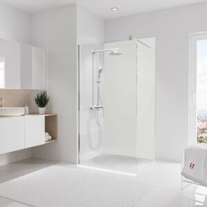 Duschrückwand 'DecoDesign' Steinoptik weiß 100 x 210 cm