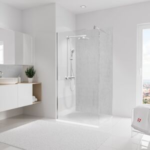 Duschrückwand 'DecoDesign' Betonoptik hell 100 x 210 cm