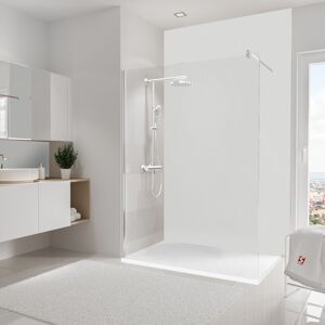 Duschrückwand 'DecoDesign' Steinoptik weiß 150 x 255 cm