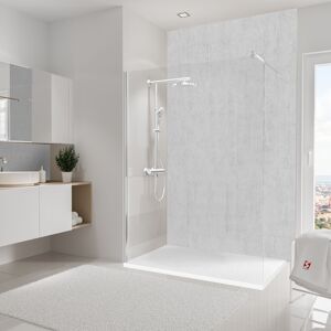 Duschrückwand 'DecoDesign' Betonoptik hell 150 x 255 cm