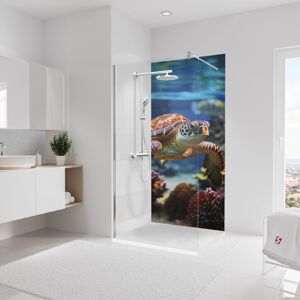 Duschrückwand 'DecoDesign' Motiv Schildkröte 90 x 210 cm