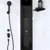 Schwarze Duschkabine mit Touchscreen und Regendusche