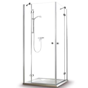 Eckdusche 'Winga' mit Drehtür 100 x 100 cm chrom