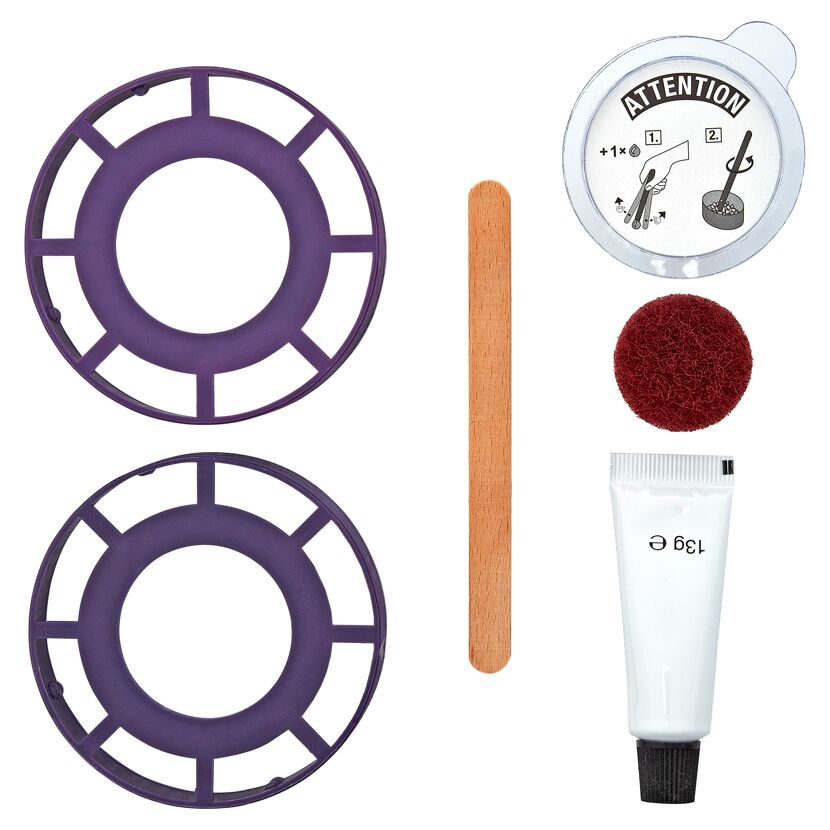 Fix und Clean Kleber Set mit zwei Ringen, Kleber, Schwämmchen und Holzspachtel