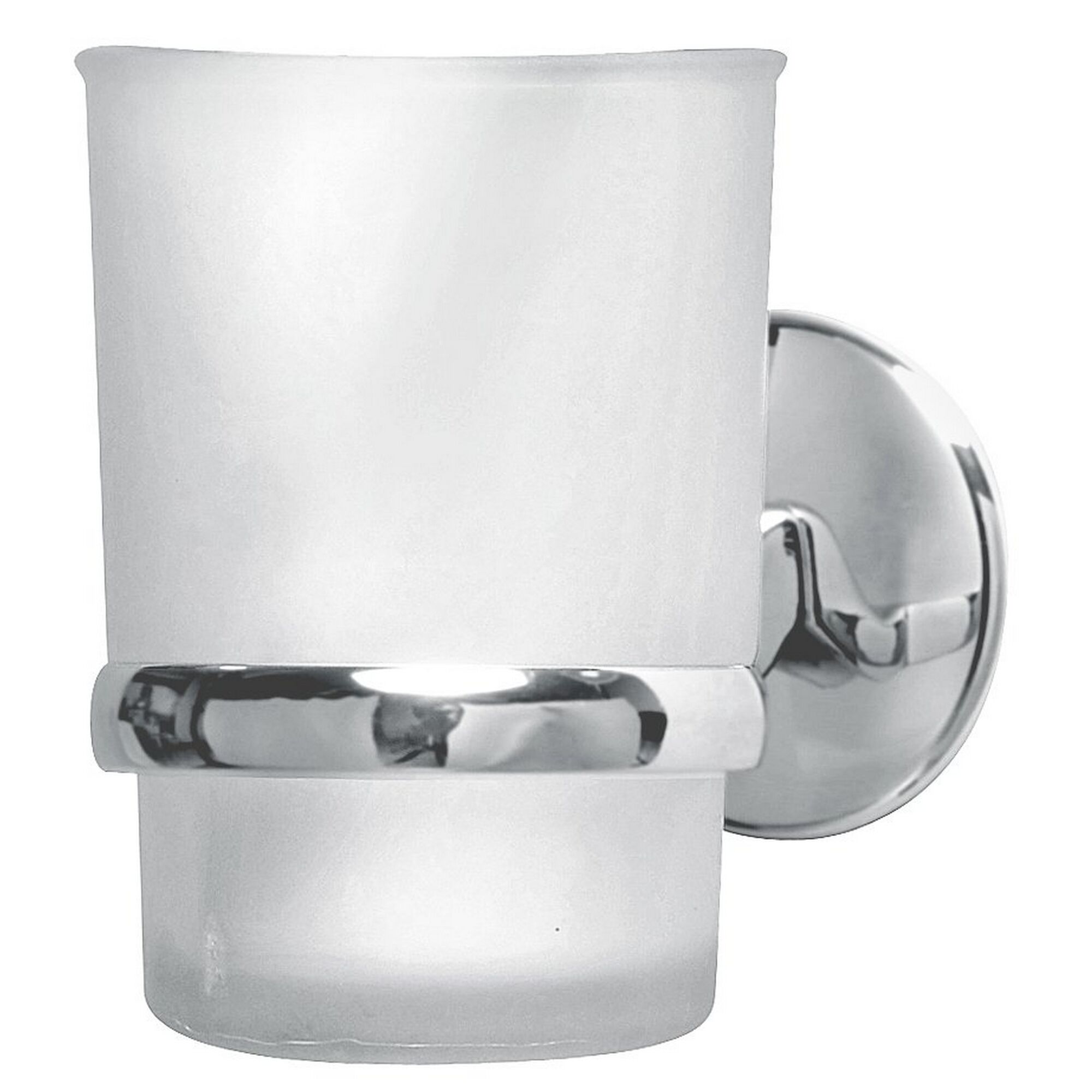 Zahnputzbecher aus Glas mit Halterung