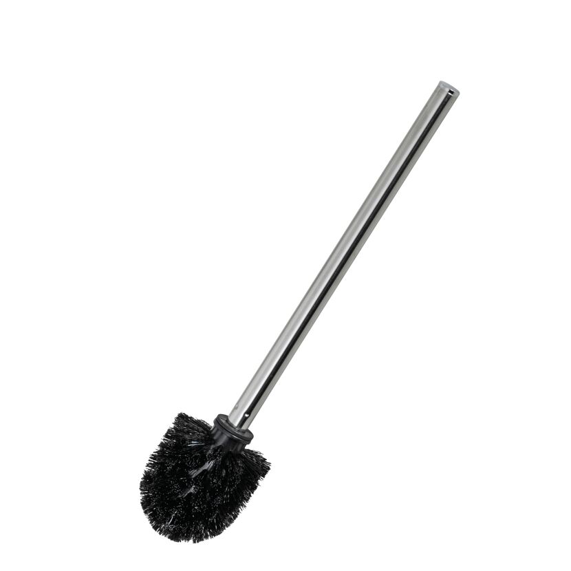 Schwarze WC-Bürste mit silbernem Griff