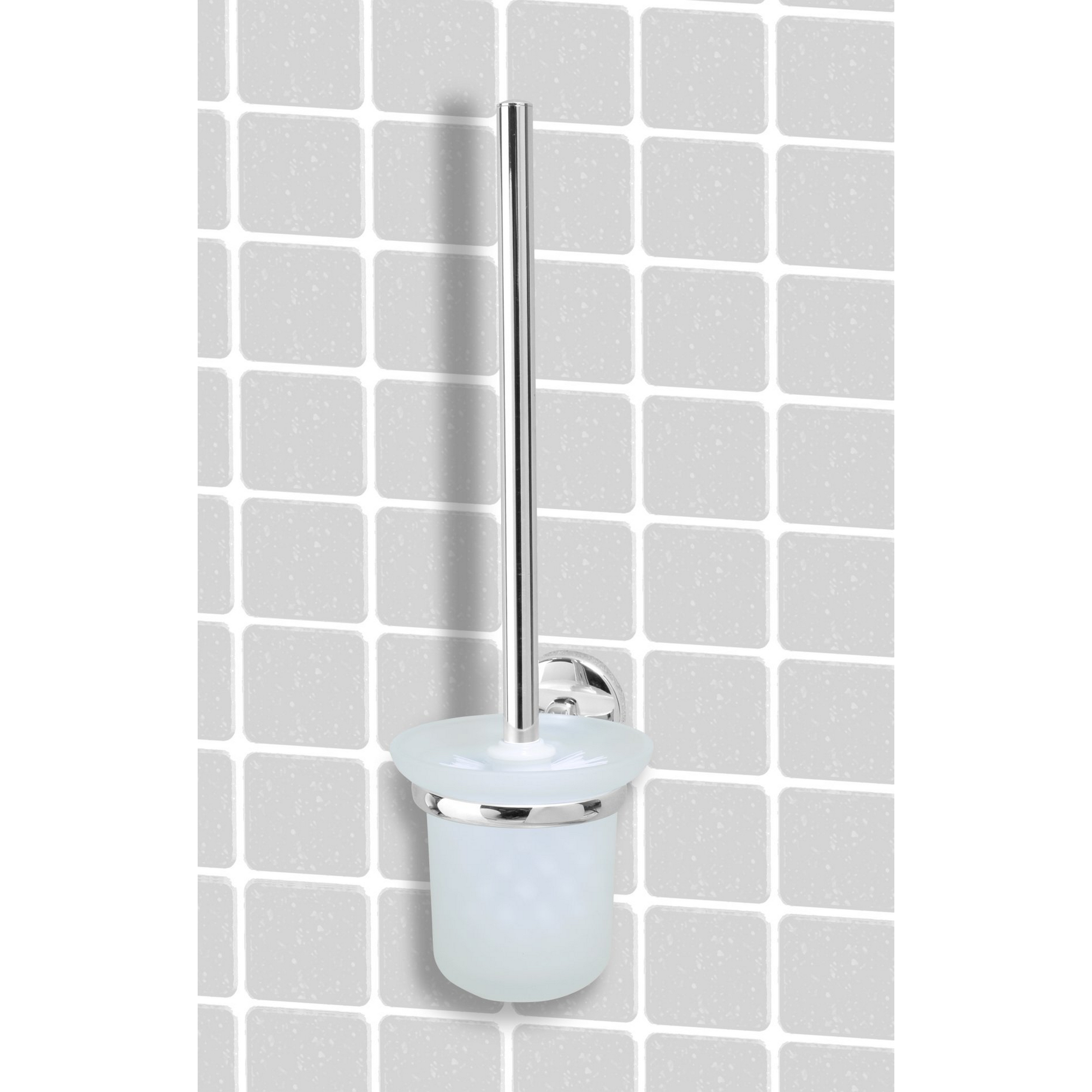 WC-Bürstengarnitur 'Vision' wandhängend rund verchromt/weiß + product picture